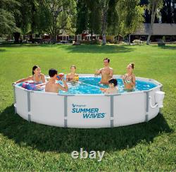 12 Foot x 30 Inch Round Frame Above Ground Swimming Pool Set With Filter Pump