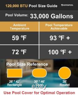 120000BTU Swimming Pool Heater 240V for Above Ground Inground Pool Heat Pump