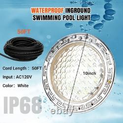 120V Pool Light for Inground Pools, 10 Inch LED Pool Lights with 50FT Cord
