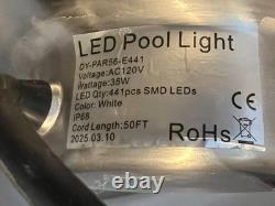 120V Pool Light for Inground Pools, 10 Inch LED Pool Lights with 50FT Cord