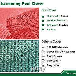 12FT Inground Swimming Pool Cover Rectangle Winter Pool Cover Safety Heavy Duty