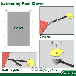 12FT Inground Swimming Pool Cover Rectangle Winter Pool Cover Safety Heavy Duty