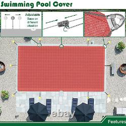 12FT Inground Swimming Pool Cover Rectangle Winter Pool Cover Safety Heavy Duty