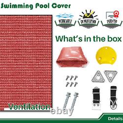 12FT Inground Swimming Pool Cover Rectangle Winter Pool Cover Safety Heavy Duty