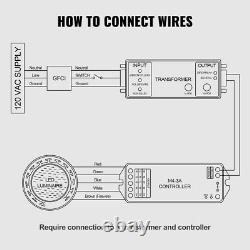 12V LED Pool Light 10In 40W RGBW Color Changing Inground Swimming Pool Spa Light