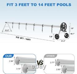 14/18/21Ft Pool Cover Reel Set Pool Solar Cover Reel for Inground Swimming Pool
