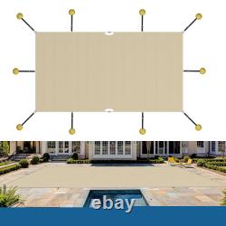 14-20ft Rectangle Winter Pool Cover Safety for Inground Swimming Pool Gray/Beige
