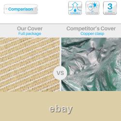 14-20ft Rectangle Winter Pool Cover Safety for Inground Swimming Pool Gray/Beige