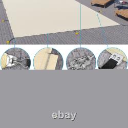14-20ft Rectangle Winter Pool Cover Safety for Inground Swimming Pool Gray/Beige