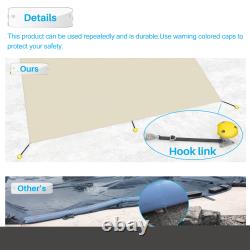 14-20ft Rectangle Winter Pool Cover Safety for Inground Swimming Pool Gray/Beige
