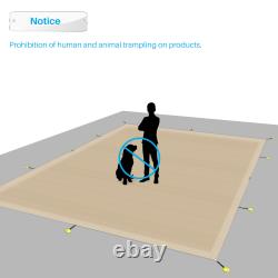 14-20ft Rectangle Winter Pool Cover Safety for Inground Swimming Pool Gray/Beige