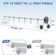14-21ft Pool Cover Reel Set Aluminum Solar Swimming Inground Cover Blanket Reel