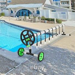 14 Feet Swimming Pool Cover Reel Set for Inground Pools Pool Solar Cover Reel