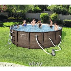 14 ft. X 42 in. Deep Power Steel Metal Frame Above Ground Swimming Pool Set with