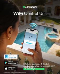 140000 BTU Swimming Pool Heater Inverter Heat Pump w. WiFi, In/Above Ground