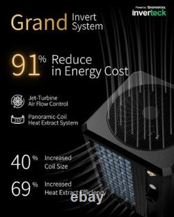 140000 BTU Swimming Pool Heater Inverter Heat Pump w. WiFi, In/Above Ground