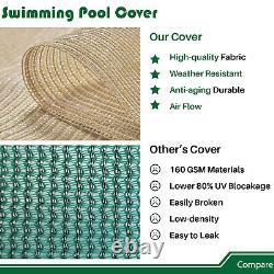 14FT Inground Swimming Pool Cover Rectangle Winter Pool Cover Safety Heavy Duty