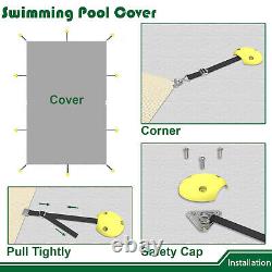 14FT Inground Swimming Pool Cover Rectangle Winter Pool Cover Safety Heavy Duty