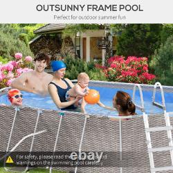 14x10 ft Outdoor Backyard Above Ground Swimming Pool Set with Filter Pump Ladder