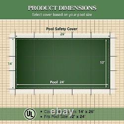 14x26 ft. Rectangle In-Ground Pool Safety Covers Green Mesh Swimming Pool Cover