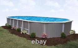 15' x 24' x 52 Oval ALUMINUM Above Ground Swimming SEMI IN-GROUND INSTALL