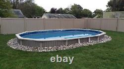 15' x 24' x 52 Oval ALUMINUM Above Ground Swimming SEMI IN-GROUND INSTALL