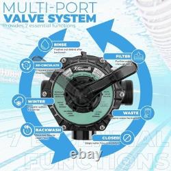 16 Above Inground Swimming Pool Sand Filter System 7-Way Multi-Port Valve Po