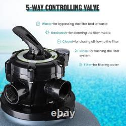 16 Swimming Pool Pump Sand Filter Above Inground Pond Fountain Fit 0.35 to 1HP