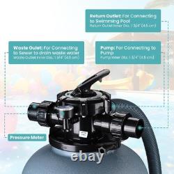 16 Swimming Pool Pump Sand Filter Above Inground Pond Fountain Fit 0.35 to 1HP
