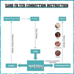 16 Swimming Pool Pump Sand Filter Above Inground Pond Fountain Fit 0.35 to 1HP