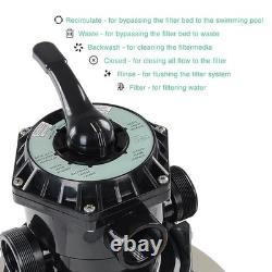 16 Swimming Pool Pump Sand Filter Above Inground Pond Fountain Fit 0.35 to 1HP