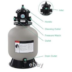 16 Swimming Pool Pump Sand Filter Above Inground Pond Fountain Fit 0.35 to 1HP