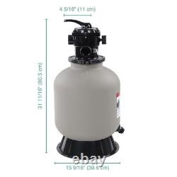 16 Swimming Pool Pump Sand Filter Above Inground Pond Fountain Fit 0.35 to 1HP