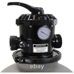 16 in. Swimming Pool Sand Filter System 7-Way Valve In-Ground Pools, 1.4 sq. Ft