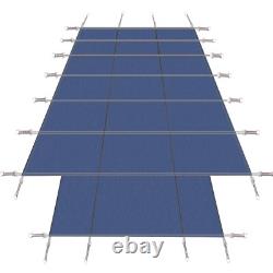 16' x 32' Inground Swimming Pool Safety Cover with4'x8' Center End Step & Hardware