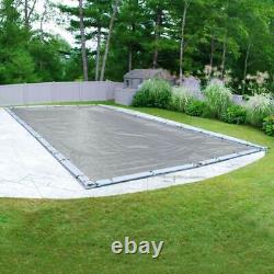 16' x 36' Rectangle In-Ground Swimming Pool Winter Cover 20 Year Dove Gray