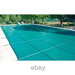 16X32 FT Green Inground Swimming Pool Cover Rectangle & Center Step Anti-UV