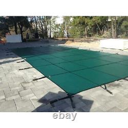 16X32 FT Green Inground Swimming Pool Cover Rectangle Pool Safety Cover Anti-UV