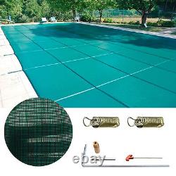 16X32 FT Rectangular Safety Pool Cover Inground Swimming Pool Cover Green NEW