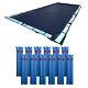 16x32 Dark Blue Winter Rectangular Inground Swimming Pool Cover Withwater Tubes