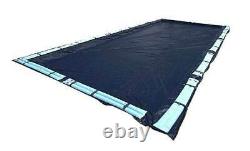 16x32 Dark Blue Winter Rectangular Inground Swimming Pool Cover withWater Tubes