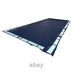 16x32 Dark Blue Winter Rectangular Inground Swimming Pool Cover withWater Tubes