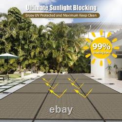 16x32 Swimming Pool Safety Cover withMounting Hardware Triple Stitched Straps