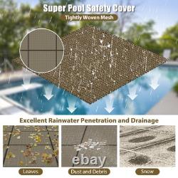 16x32 Swimming Pool Safety Cover withMounting Hardware Triple Stitched Straps