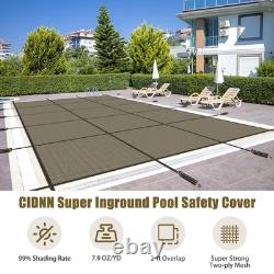 16x32 Swimming Pool Safety Cover withMounting Hardware Triple Stitched Straps