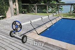 18 FT Extra long Inground Solar Cover Swimming Pool Aluminum Cover Reel Portable