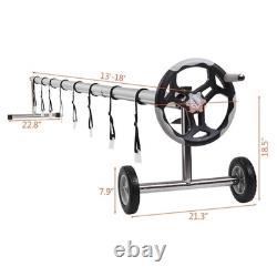 18 FT Solar Cover Roller for Inground Outdoor Swimming Pool Aluminum Reel Gray
