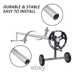 18 FT Solar Cover Roller for Inground Outdoor Swimming Pool Aluminum Reel Gray