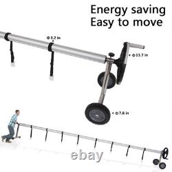 18 FT Solar Cover Roller for Inground Outdoor Swimming Pool Aluminum Reel Gray
