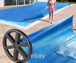 18 FT Swimming Pool Cover Reel Inground Solar Barrow Style + 18x36FT Solar Cover